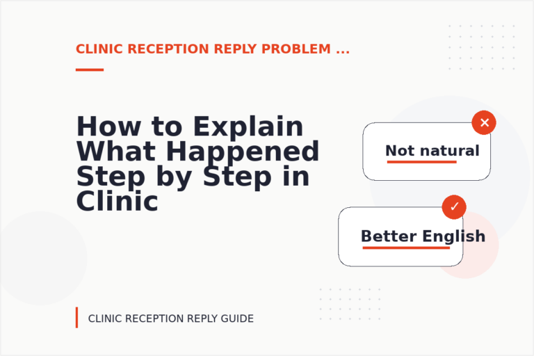 How to Explain What Happened Step by Step in Clinic Reception Reply English
