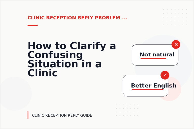 How to Clarify a Confusing Situation in a Clinic Reception Reply How to Clarify a Confusing Situation in a Clinic Reception Reply