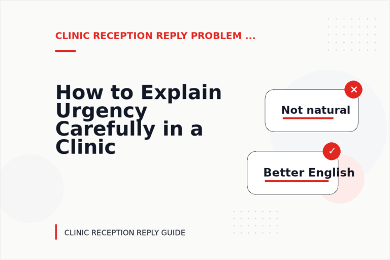 How to Explain Urgency Carefully in a Clinic Reception Reply How to Explain Urgency Carefully in a Clinic Reception Reply