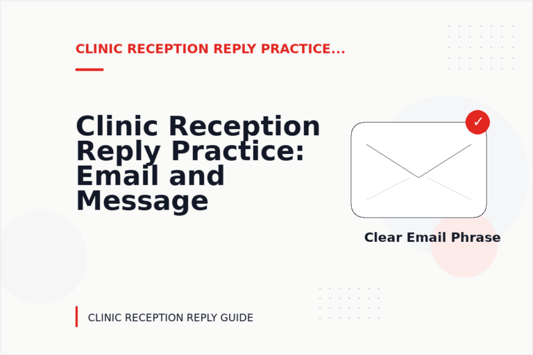 Clinic Reception Reply Practice: Email and Message Examples Clinic Reception Reply Practice: Email and Message Examples