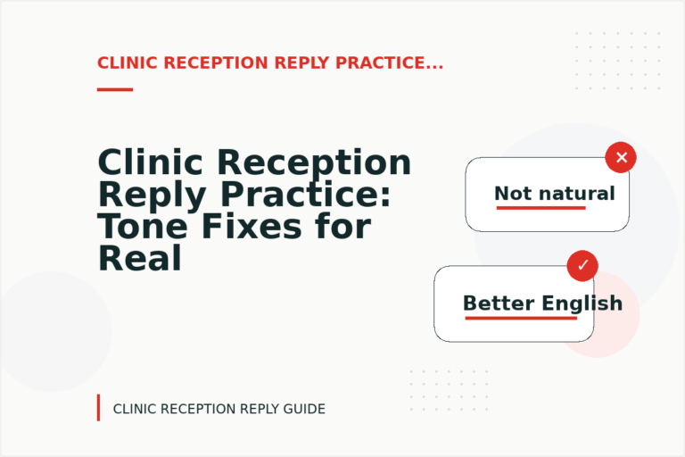 Clinic Reception Reply Practice: Tone Fixes for Real Situations Clinic Reception Reply Practice: Tone Fixes for Real Situations