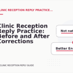 Clinic Reception Reply Practice: Before and After Corrections